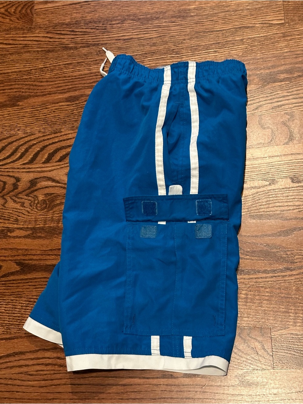 Burnside Blue Swim Trunks with White Trim Size 10-12 - Picture 2 of 5